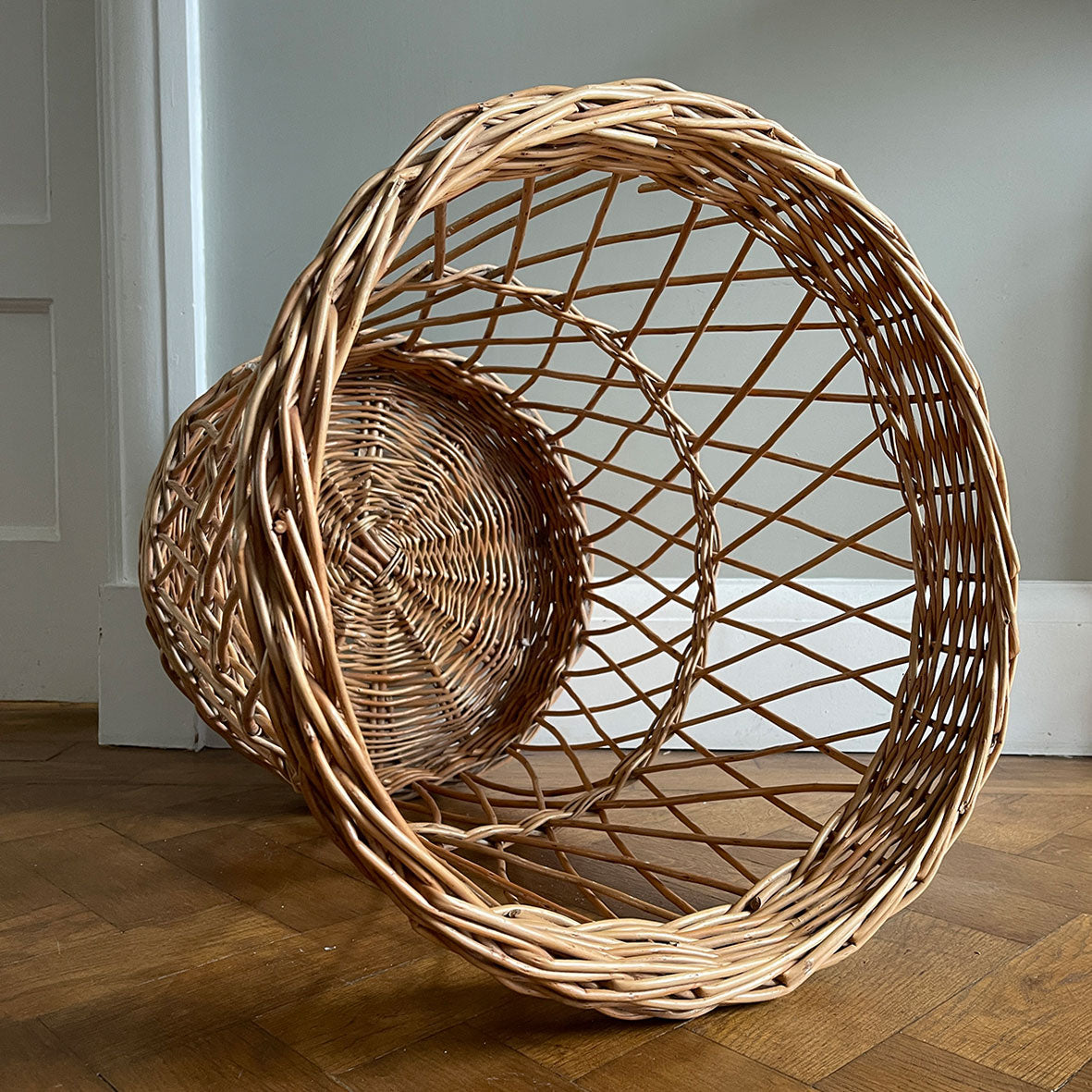 A very large and nice looking Vintage Willow Wicker Basket. Good colour and construction ideal for shoes near the front door or the laundry!  - SHOP NOW - www.intovintage.co.uk