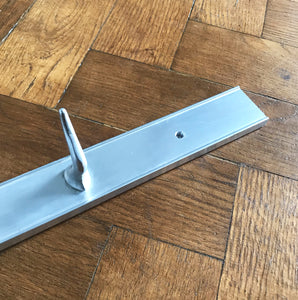 Long Vintage Meat Hook Rack from Belgium. The rack is made of aluminium and has 7 solid aluminium hooks that are bolted from the back -SHOP NOW - www.intovintage.co.uk