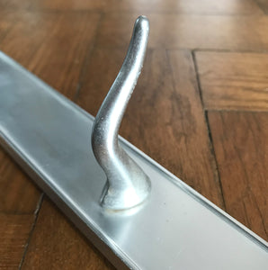 Long Vintage Meat Hook Rack from Belgium. The rack is made of aluminium and has 7 solid aluminium hooks that are bolted from the back -SHOP NOW - www.intovintage.co.uk