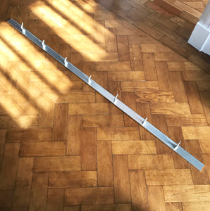 Long Vintage Meat Hook Rack from Belgium. The rack is made of aluminium and has 7 solid aluminium hooks that are bolted from the back -SHOP NOW - www.intovintage.co.uk