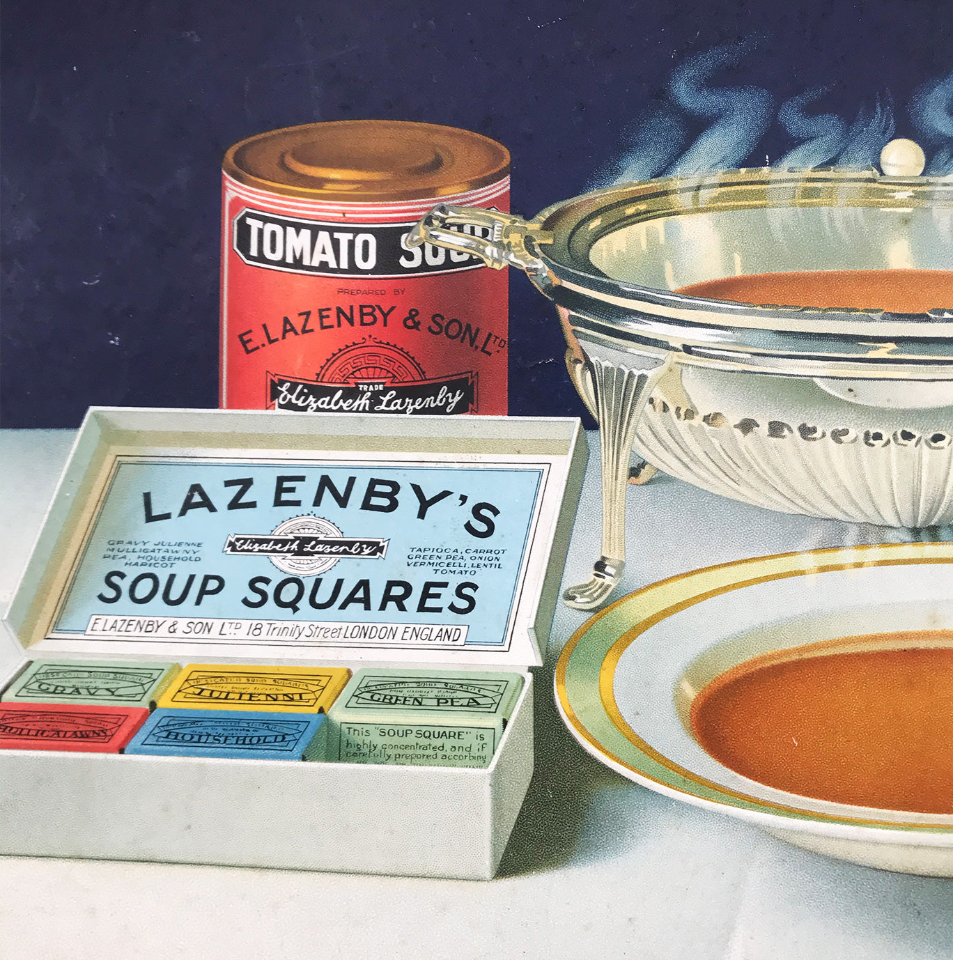 Original antique printers proof advertising Lazenby's A very nice original print and very rare surviver that would look great framed and hung in the kitchen - SHOP NOW - www.intovintage.co.uk