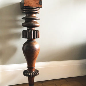 Beautifully turned and fantastically detailed. Two substantial antique furniture legs in Rosewood finished in an original brass caster. for an interior project - SHOP NOW - www.intovintage.co.uk