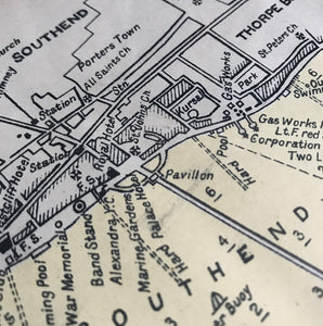 1952 Shipping Chart printed by Laurie, Norie & Wilson of Hackney, London shows the entire Thames Estuary from the south Essex coast to the north coast of Kent and the mouth of the Medway River. With shipping channels and historical wrecks this is a great piece for the wall if you live on the coast. - SHOP NOW - www.intovintage.co.uk