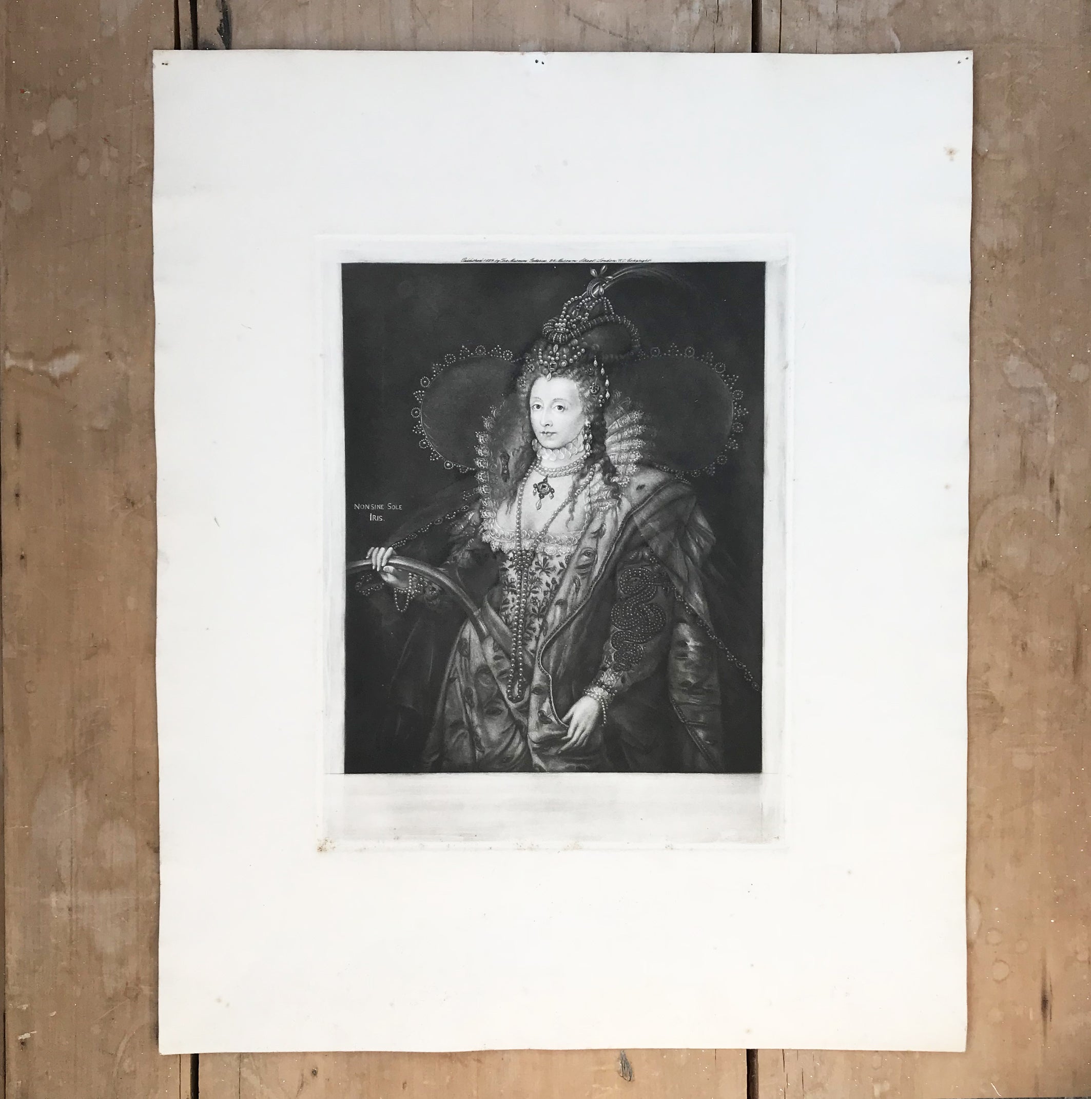 Antique Etching of Queen Elizabeth 1st. The Museum Galleries, 26 Museum Street, London. - Find this & other antique prints at IntoVintage.co.uk