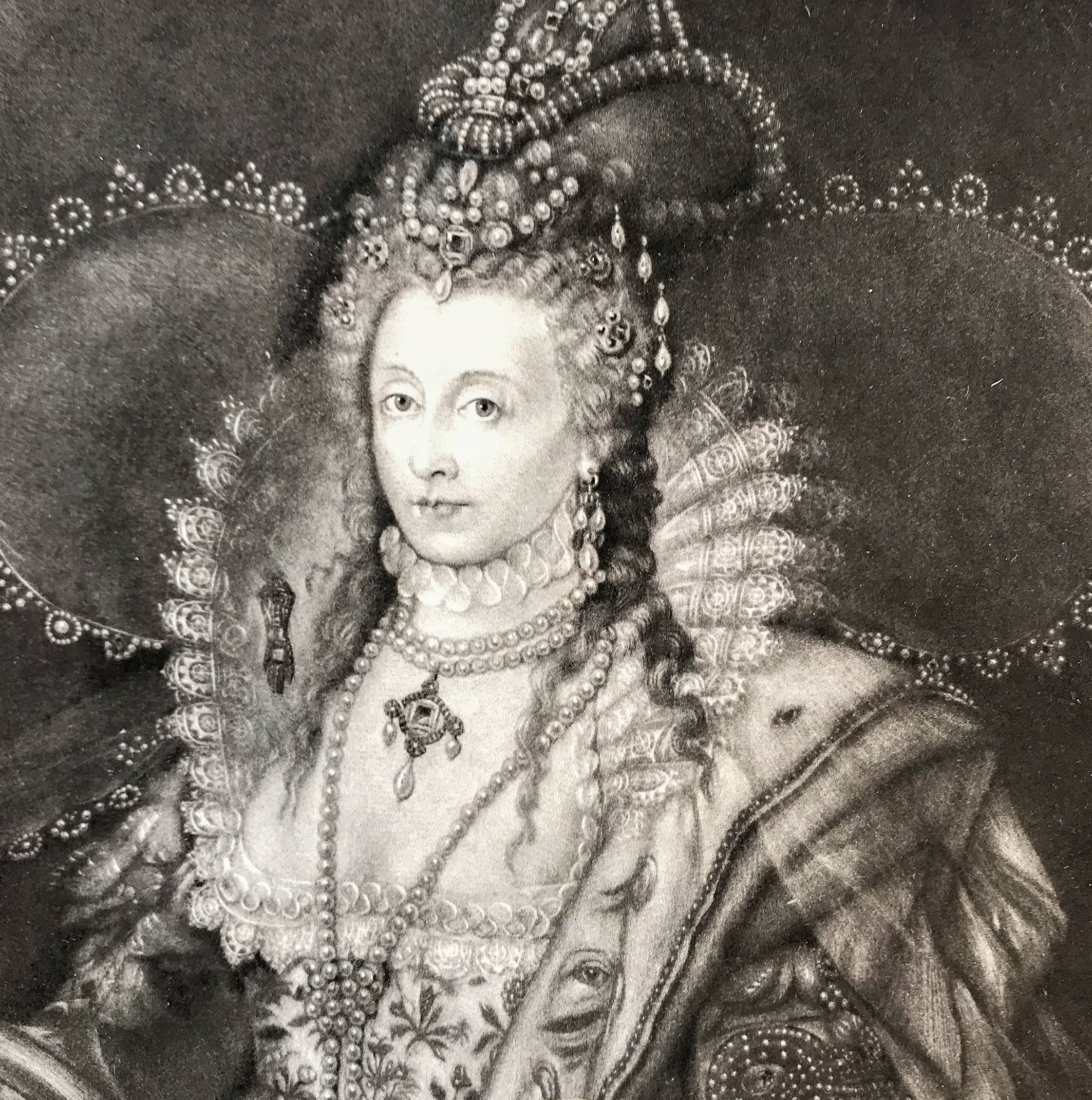 Antique Etching of Queen Elizabeth 1st. The Museum Galleries, 26 Museum Street, London. - Find this & other antique prints at IntoVintage.co.uk