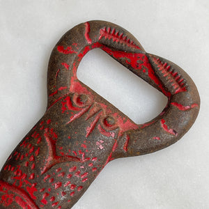 A cool looking Vintage Lobster Bottle Opener with fantastic red chippy paint - SHOP NOW - www.intovintage.co.uk