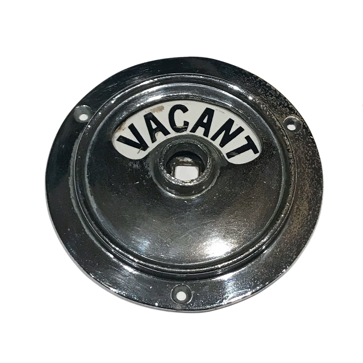 Original 1930s Art Deco chrome toilet Vacant/Engaged lock. SHOP NOW - www.intovintage.co.uk
