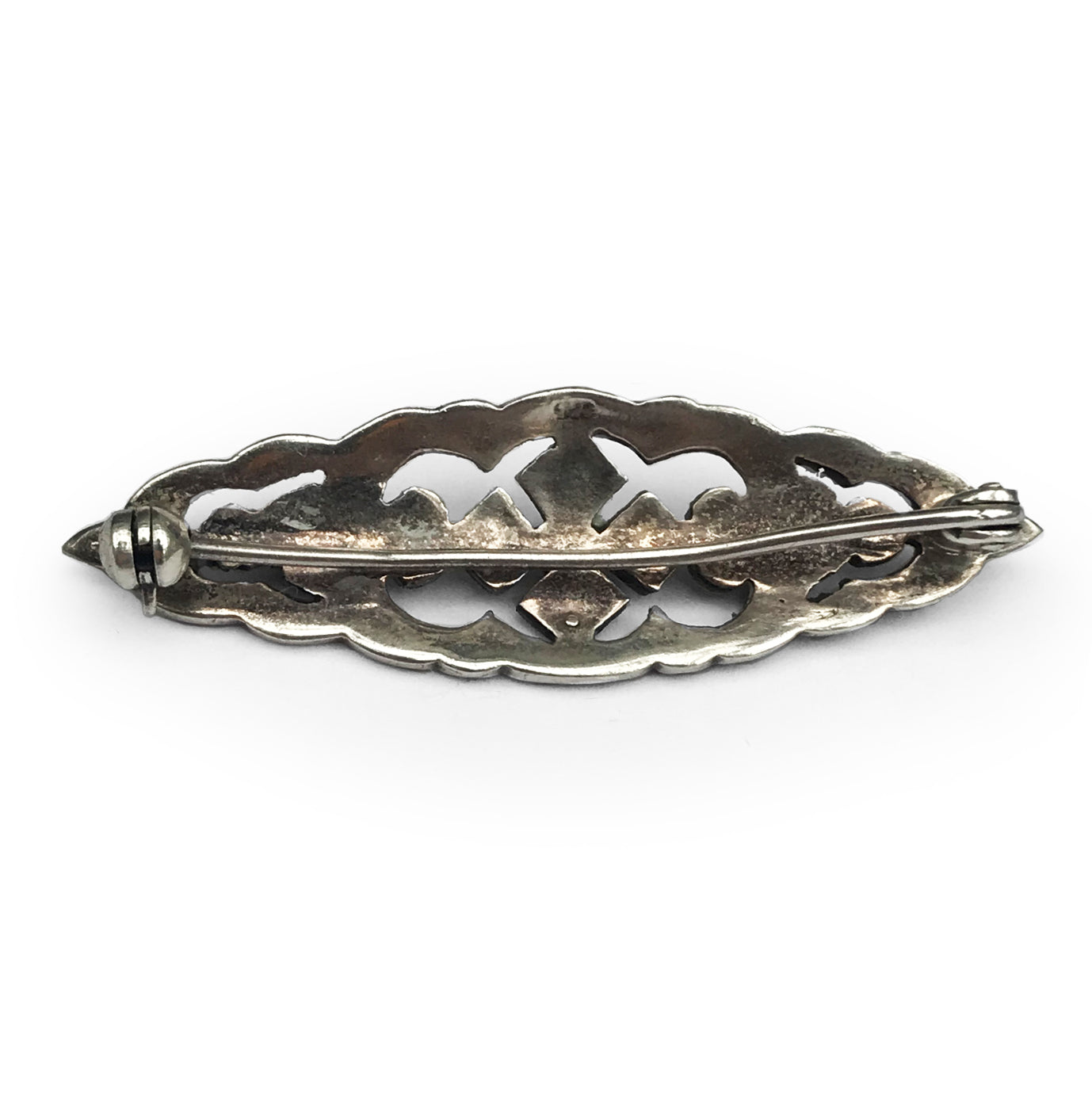 Stirling Silver marcasite brooch - SHOP NOW - www.intovintage.co.uk