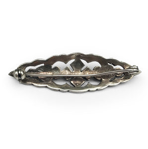 Stirling Silver marcasite brooch - SHOP NOW - www.intovintage.co.uk