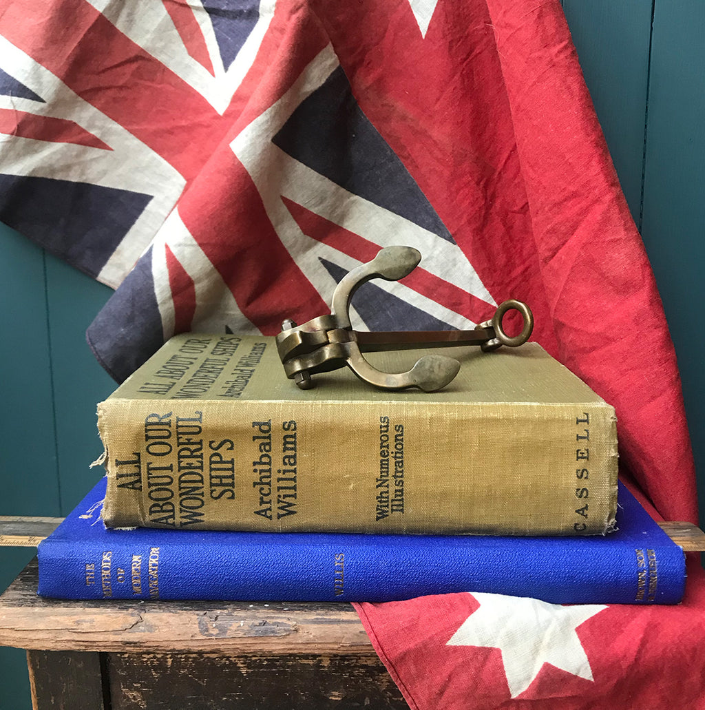 Cool bundle of Salty Sea Dog items - There's a Vintage Brass Anchor, Australian Naval Flag & two Nautical Books - All about our wonderful ships by Archibald Williams with some fantastic pictures in it & The Methods of Modern Navigation by Edward J. Willis - SHOP NOW - www.intovintage.co.uk