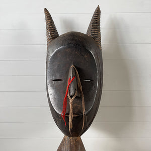 A magnificent Antique African Mask complete with handle so that the tribesman could raise it up to the face - SHOP NOW - www.intovintage.co.uk