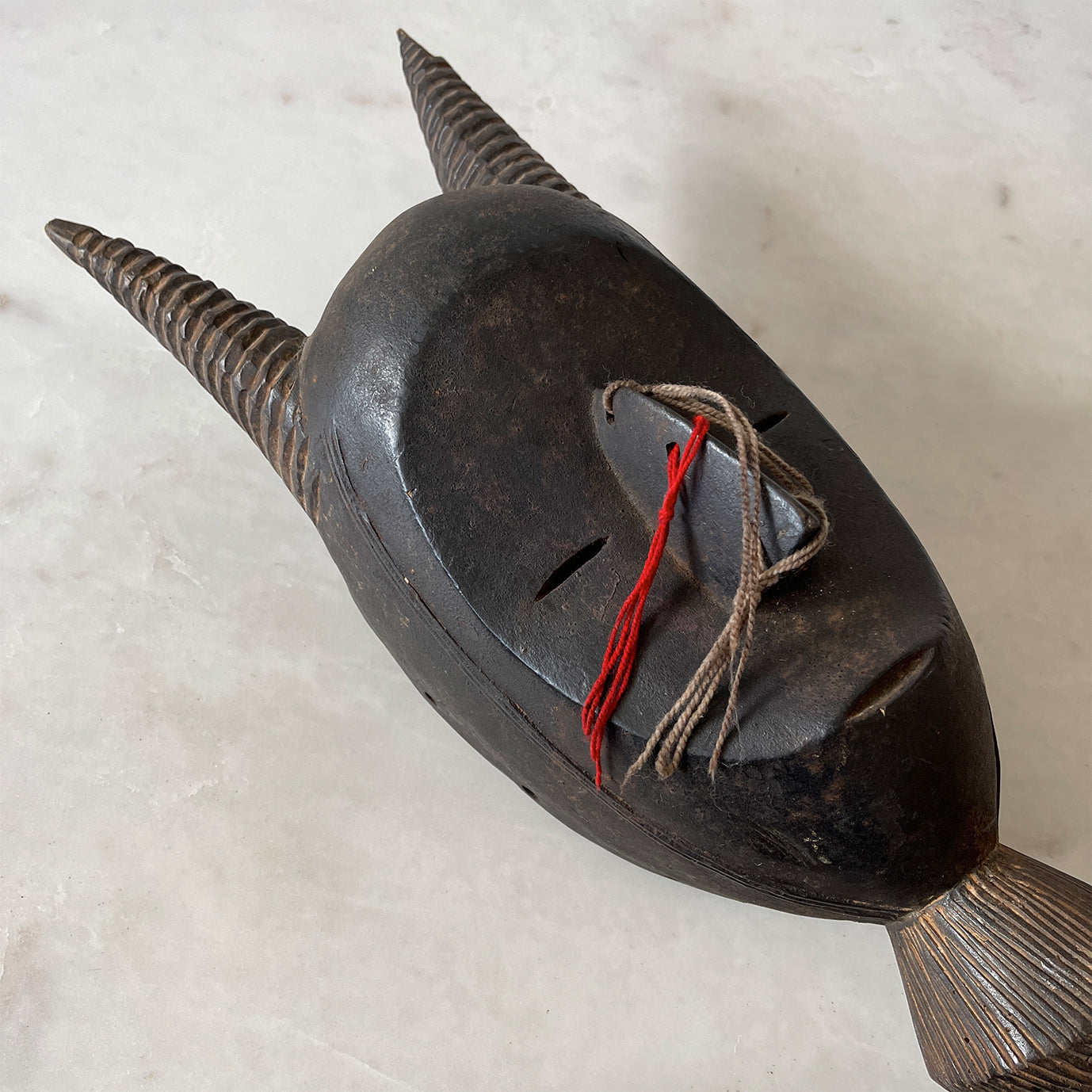A magnificent Antique African Mask complete with handle so that the tribesman could raise it up to the face - SHOP NOW - www.intovintage.co.uk