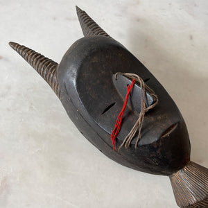 A magnificent Antique African Mask complete with handle so that the tribesman could raise it up to the face - SHOP NOW - www.intovintage.co.uk