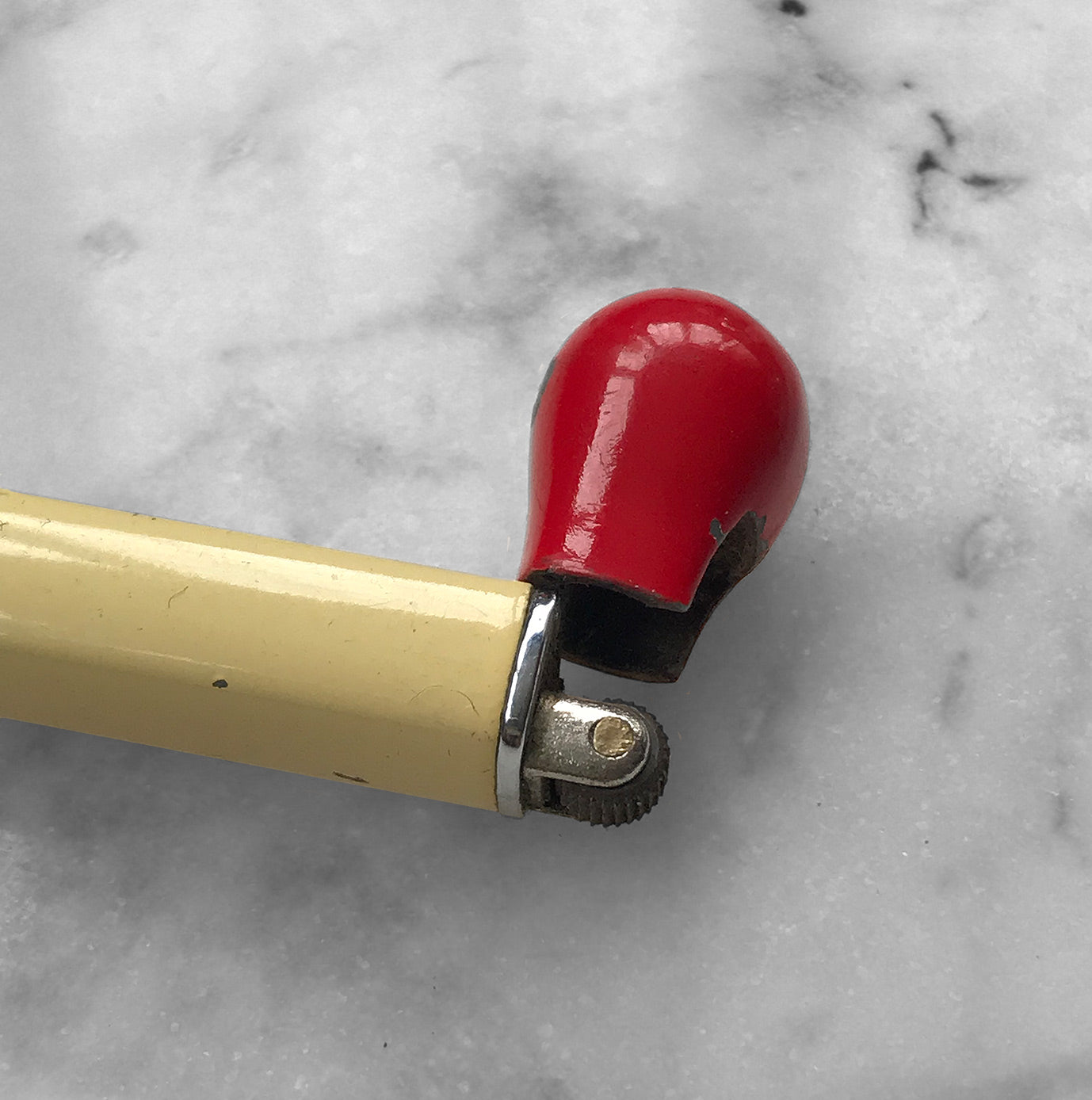 Quirky Vintage Match Lighter. Flip the red head give it a flick and a flame pops out of the top. Great fun! - SHOP NOW - www.intovintage.co.uk