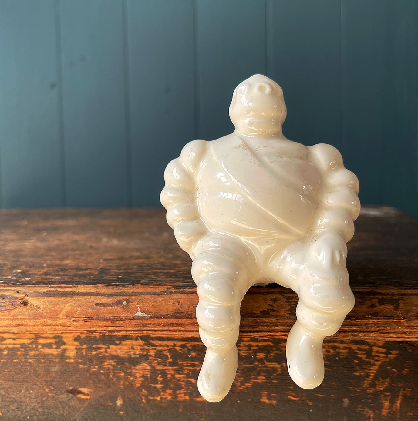 A Vintage Ceramic Bibendum Michelin Man with a hole in his bottom! This little fellow would have sat on an ashtray hence the hole is his bottom. He's now in the perfect position to sit on the edge of a shelf - SHOP NOW - www.intovintage.co.uk