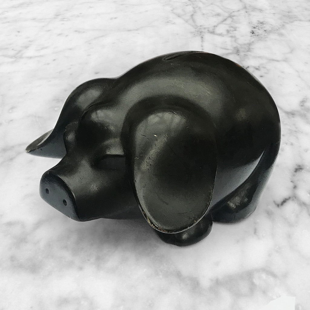 Lovely vintage black piggy bank - SHOP NOW - www.intovintage.co.uk