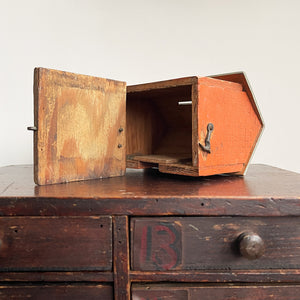 A delightful little naively scratch built Wooden Money Box - SHOP NOW - www.intovintage.co.uk