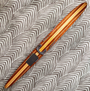 Uber cool vintage wooden mono water ski. It has a wonderful warm tone to the two tone wood. We have removed the old rubber footholds and given it a polish so that it can be seen in its full glory when mounted on the wall - SHOP NOW - www.intovintage.co.uk