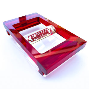 Vintage 1960s Desk Ink Blotter from the sign company Claudgen Neon Signs, in a red and clear perspex - SHOP NOW - www.intovintage.co.uk