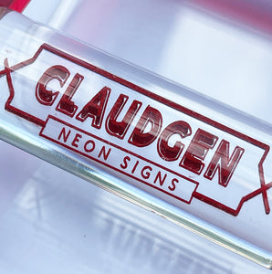 Vintage 1960s Desk Ink Blotter from the sign company Claudgen Neon Signs, in a red and clear perspex - SHOP NOW - www.intovintage.co.uk