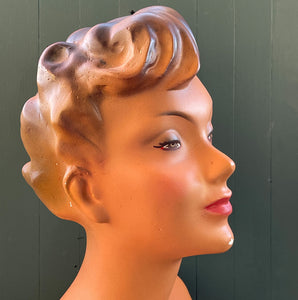 A Mid Century vintage French Nude Bust in hand painted Plaster, Stamped “Champs-Élysées”, By Siegel of Paris. These wonderful ladies were commissioned for French Commercial Advertising, modelling Hats, Jewellery and lingerie in Parisian department stores of the period - SHOP NOW - www.intovintage.co.uk