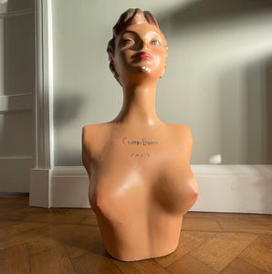 A Mid Century vintage French Nude Bust in hand painted Plaster, Stamped “Champs-Élysées”, By Siegel of Paris. These wonderful ladies were commissioned for French Commercial Advertising, modelling Hats, Jewellery and lingerie in Parisian department stores of the period - SHOP NOW - www.intovintage.co.uk