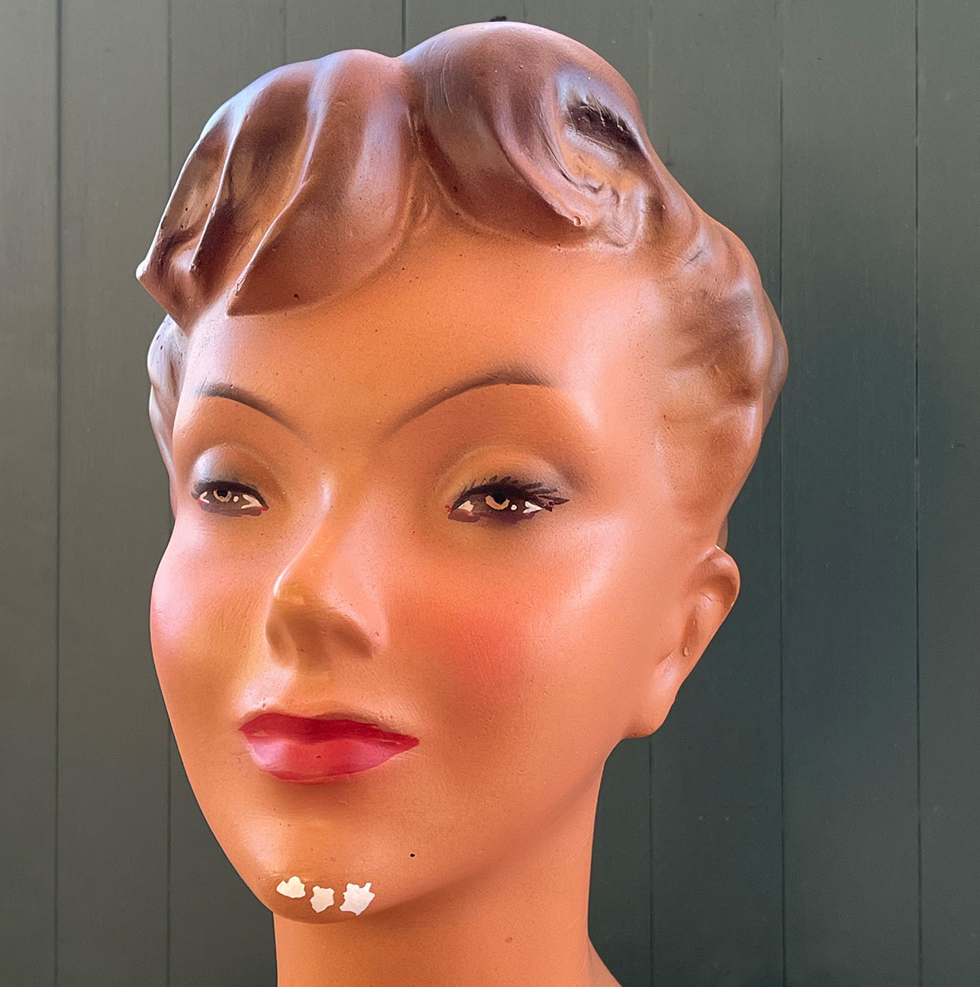 A Mid Century vintage French Nude Bust in hand painted Plaster, Stamped “Champs-Élysées”, By Siegel of Paris. These wonderful ladies were commissioned for French Commercial Advertising, modelling Hats, Jewellery and lingerie in Parisian department stores of the period - SHOP NOW - www.intovintage.co.uk