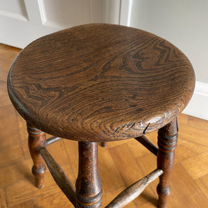 A Lovely pair of of Victorian Vernacular Elm and Beechwood stools with marvellous age and wear. Having ring turned legs and well worn seats. A great looking pair of stools that would compliment and setting - SHOP NOW - www.intovintage.co.uk