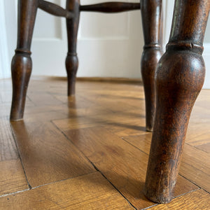 A Lovely pair of of Victorian Vernacular Elm and Beechwood stools with marvellous age and wear. Having ring turned legs and well worn seats. A great looking pair of stools that would compliment and setting - SHOP NOW - www.intovintage.co.uk