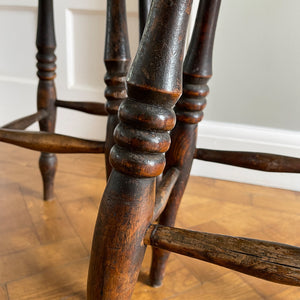 A Lovely pair of of Victorian Vernacular Elm and Beechwood stools with marvellous age and wear. Having ring turned legs and well worn seats. A great looking pair of stools that would compliment and setting - SHOP NOW - www.intovintage.co.uk