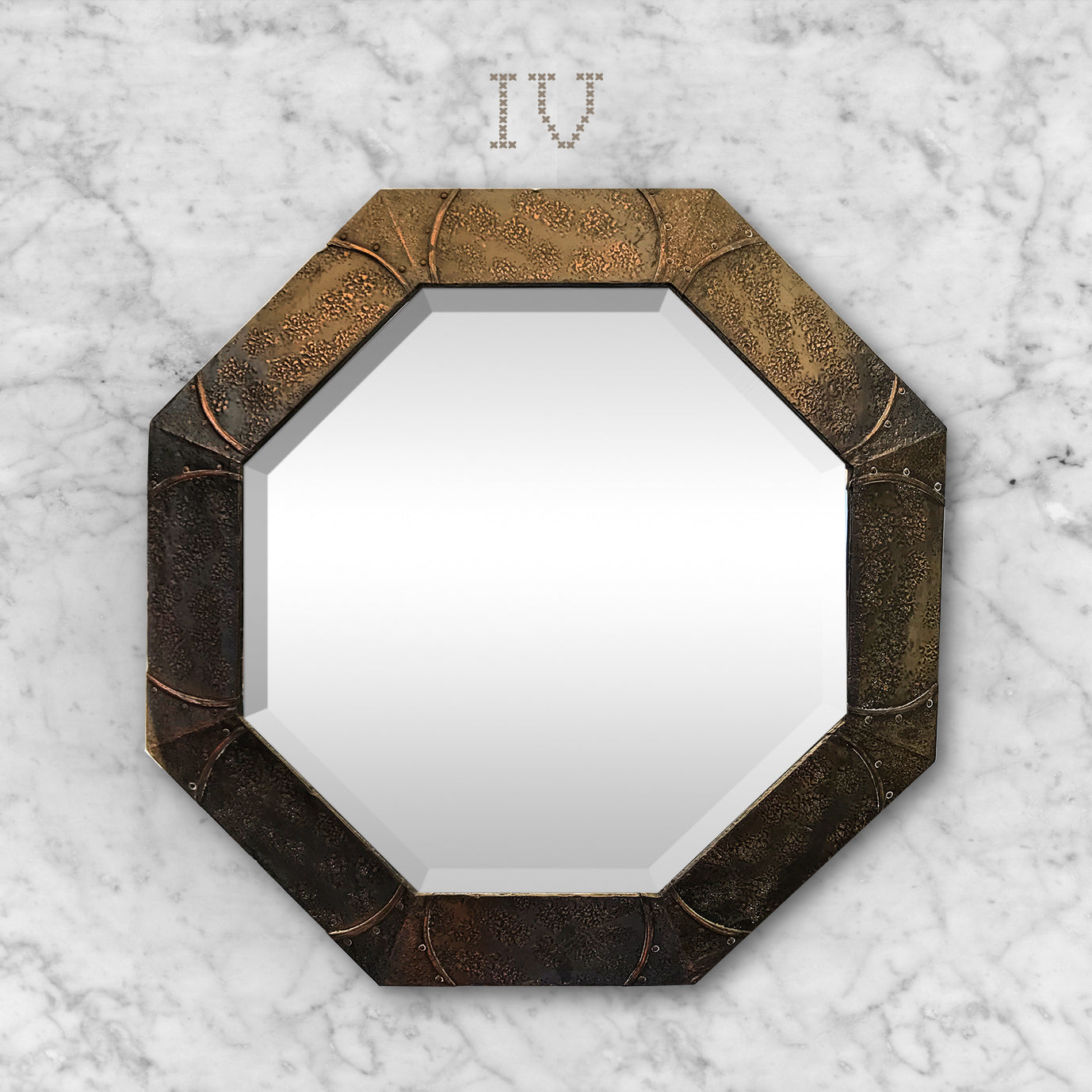 Arts & Crafts Octagonal Copper Mirror