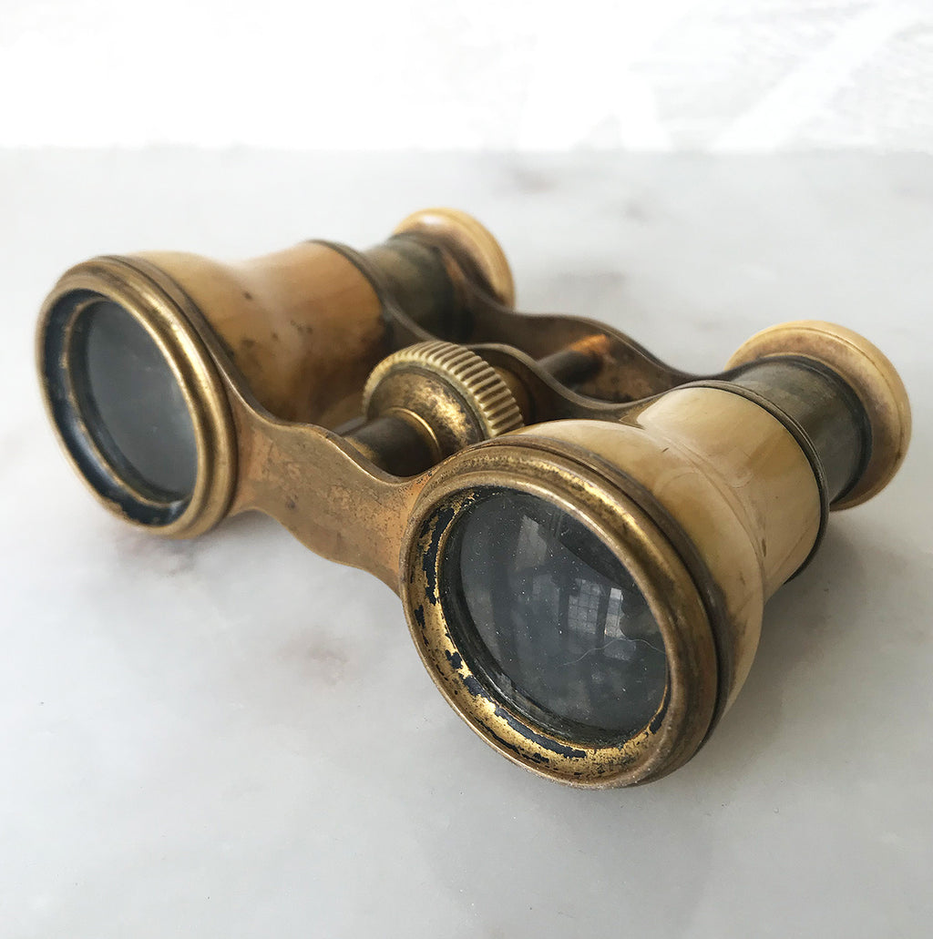 Nice little pair of Vintage Bone and Brass Opera Glasses - SHOP NOW - www.intovintage.co.uk