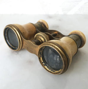 Nice little pair of Vintage Bone and Brass Opera Glasses - SHOP NOW - www.intovintage.co.uk