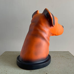 Woof! This is one fun, happy chap! An advertising dog head for the Halti Pet Company. In a great looking orange colour with painted nose, eyes and ears. Marked 'Halti' to the black base - SHOP NOW - www.intovintage.co.uk