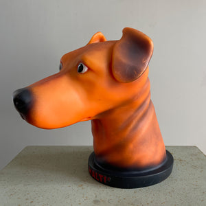Woof! This is one fun, happy chap! An advertising dog head for the Halti Pet Company. In a great looking orange colour with painted nose, eyes and ears. Marked 'Halti' to the black base - SHOP NOW - www.intovintage.co.uk