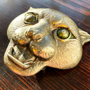 A very cool cast metal Panther Belt Buckle - SHOP NOW - www.intovintage.co.uk