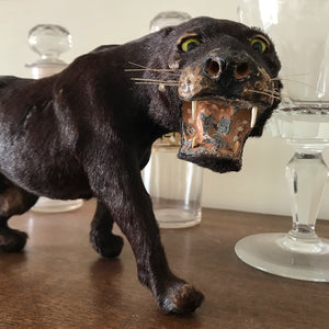 A superb, sleekly modelled Victorian Black Panther. With fierce green eyes, sharp pointy fangs and fantastic whiskers. A super fierce item! - SHOP NOW - www.intovintage.co.uk