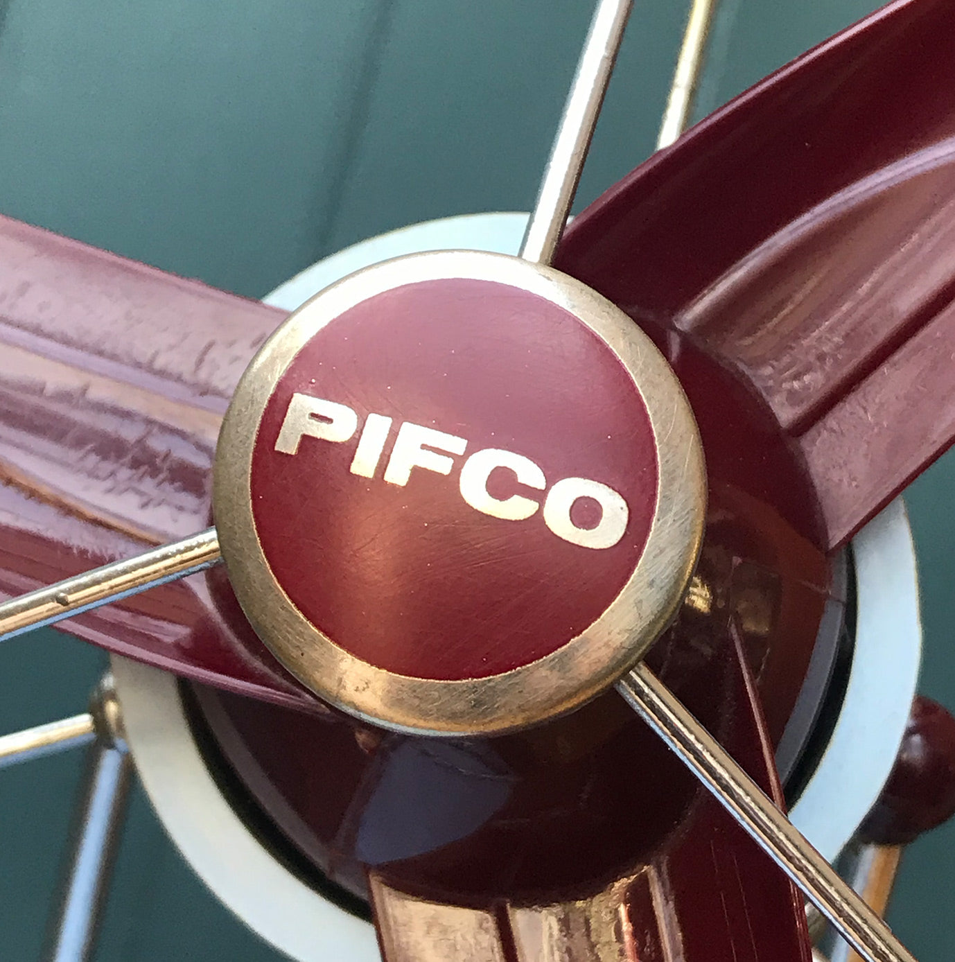 Ideal for the coming summer months, this stylish Pifco fan is finished in a pale blue and burgundy with chrome trim. A very handy size and ideal for a desk - SHOP NOW - www.intovintage.co.uk