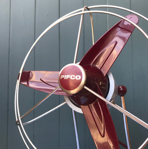 Ideal for the coming summer months, this stylish Pifco fan is finished in a pale blue and burgundy with chrome trim. A very handy size and ideal for a desk - SHOP NOW - www.intovintage.co.uk