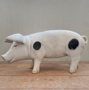 This Mr Pig would have been used as a display piece in a butchers shop to help sell all things porky! He's nice and big and would look great in the home or the garden. He has a great patina to his surface - SHOP NOW - www.intovintage.co.uk