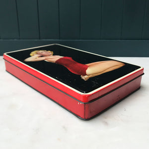 Nice colourful Vintage Saucy Sweetheart Toffee Tin in great condition. Probably would have held toffees back in the day - SHOP NOW - www.intovintage.co.uk