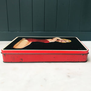Nice colourful Vintage Saucy Sweetheart Toffee Tin in great condition. Probably would have held toffees back in the day - SHOP NOW - www.intovintage.co.uk