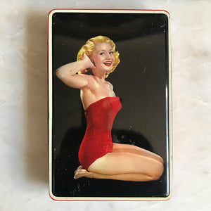 Nice colourful Vintage Saucy Sweetheart Toffee Tin in great condition. Probably would have held toffees back in the day - SHOP NOW - www.intovintage.co.uk