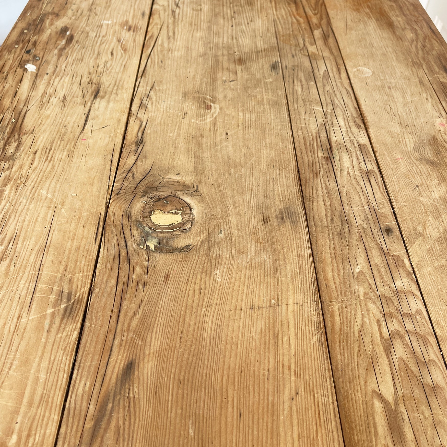 An Antique Rustic Pine Kitchen Table with handy draw and a superb age worn top. It sits upon four simple legs. It's just got that bang on look. - SHOP NOW - www.intovintage.co.uk