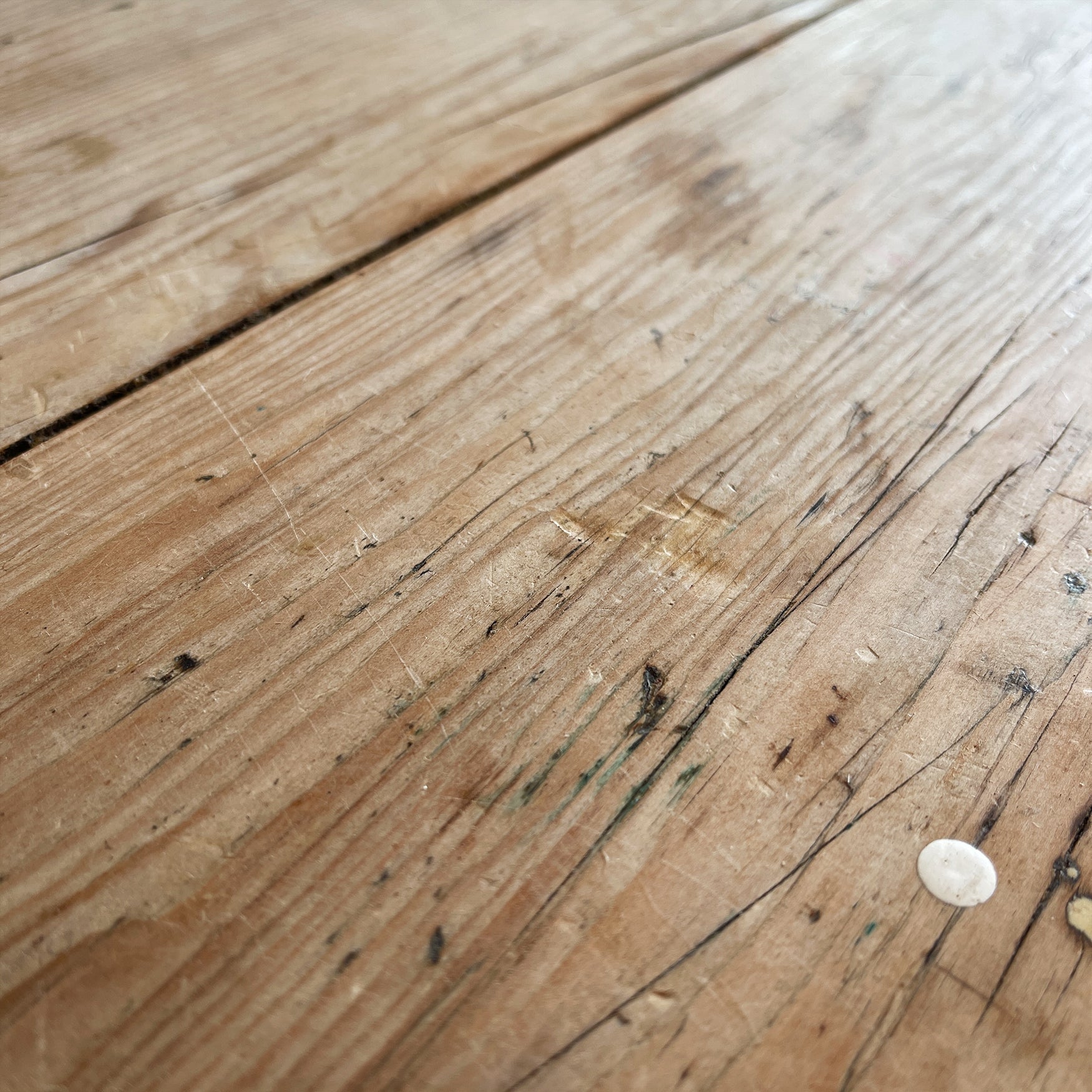 An Antique Rustic Pine Kitchen Table with handy draw and a superb age worn top. It sits upon four simple legs. It's just got that bang on look. - SHOP NOW - www.intovintage.co.uk