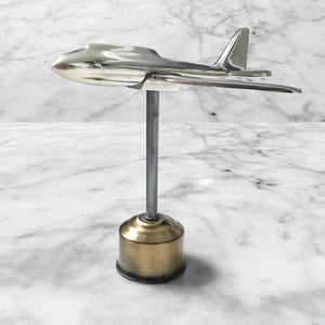 Stylish chrome plane on integral brass stand by interior designers’ favourite, Andrew Martin. Would make a lovely work of art for your office or home - SHOP NOW - www.intovintage.co.uk