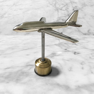 Stylish chrome plane on integral brass stand by interior designers’ favourite, Andrew Martin. Would make a lovely work of art for your office or home - SHOP NOW - www.intovintage.co.uk