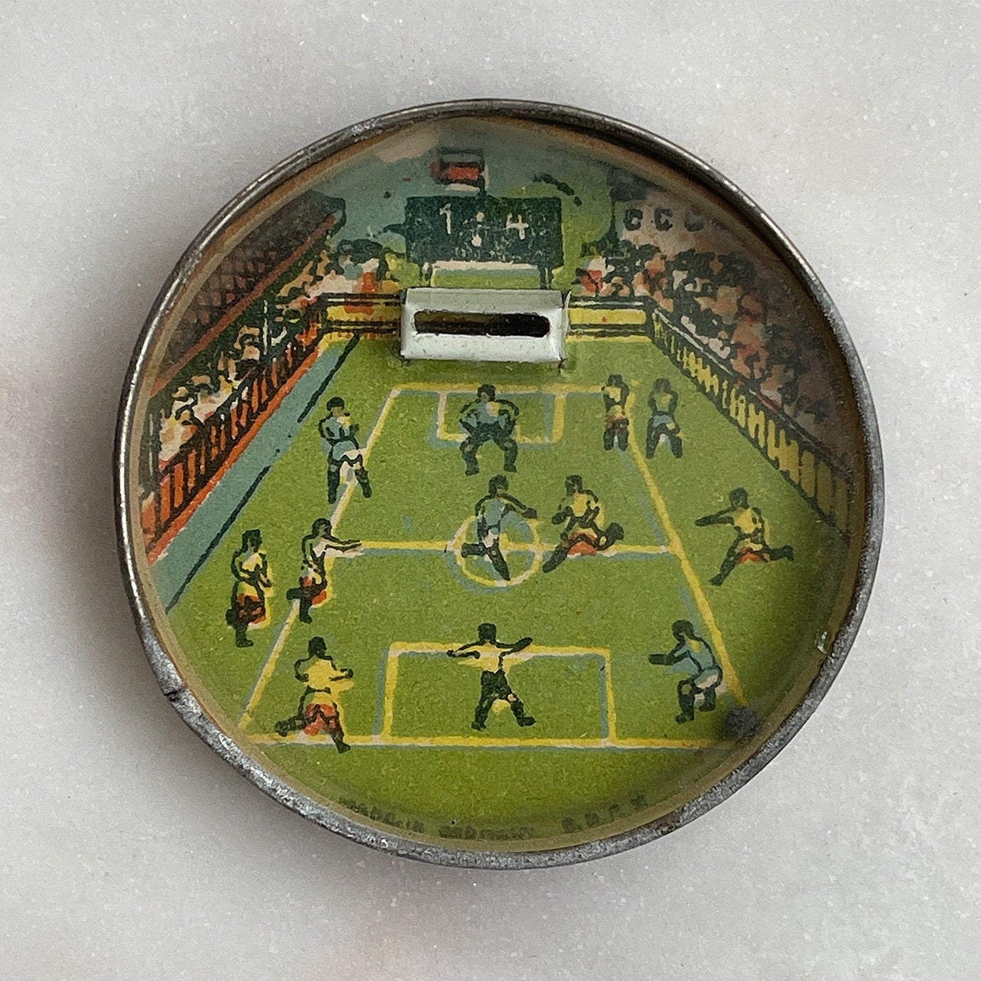 A set of 4 charming Vintage Pocket Games made in the U.S Zone of Germany by D.R.G.M. Using your jiggling skills you have negotiate the small ballbearings, shapes and figures in to their correct positions. Wonderful illustrations and colours and in fantastic condition - SHOP NOW - www.intovintage.co.uk