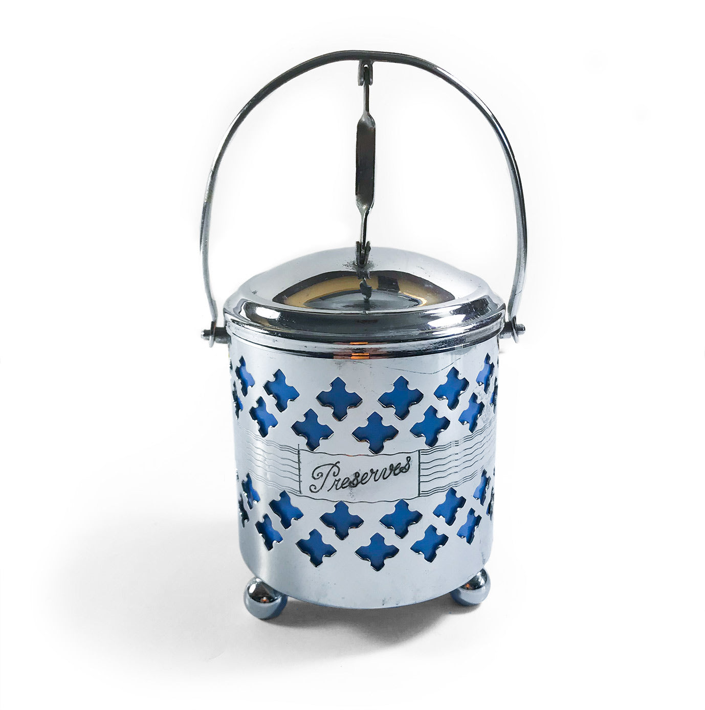 Lovely vintage chrome preserves pot ideal for smartening up the breakfast table - SHOP NOW - www.intovintage.co.uk
