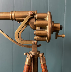 Scratch Built Vintage Brass Model of a Puckle Gun. Fantastically detailed and set on a wooden tripod. Steeped in history with a fantastic story attached to it. Ideal for the study or something for a grand desk - SHOP NOW - www.intovintage.co.uk